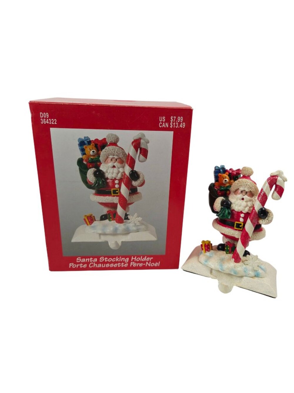 Michaels Santa Stocking Holder Resin Candy Cane Gifts Toys Christmas Decor